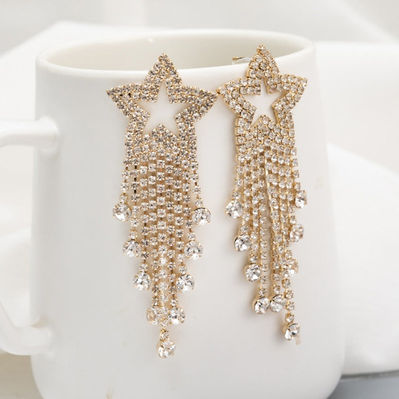 Wholesale Seahorse Shape Star Rhinestone Tassel Butterfly Earrings